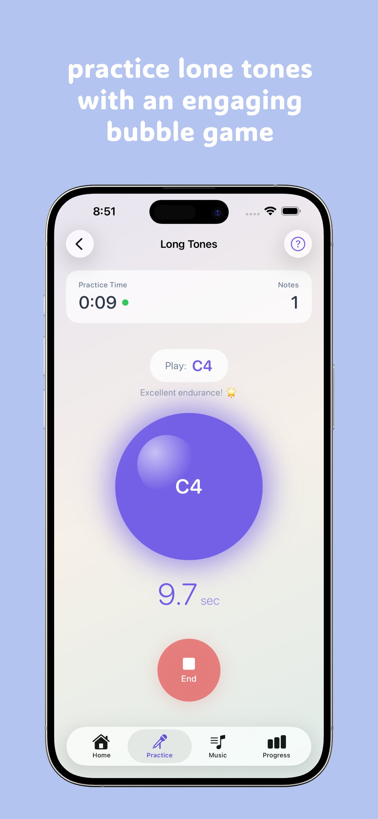 Long tones bubble game